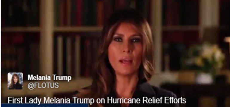 Melania Trump aboga por los damnificados por huracanes
