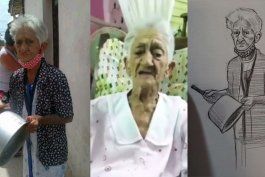La abuela Sarah fue inmortalizada en un mural en la Calle Ocho de Miami. Cortesía.