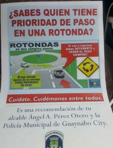 Guaynabo lanza una campaña de orientación sobre el uso de rotondas