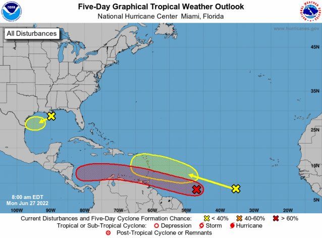 El Centro Nacional de Huracanes vigila otra onda tropical con posibilidad de desarrollo ciclónico