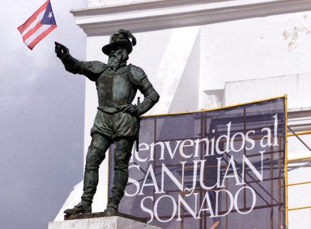 Derriban estatua de Juan Ponce de León en el Viejo San Juan