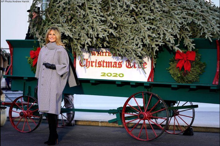 Melania Trump recibe el árbol de Navidad de la Casa Blanca