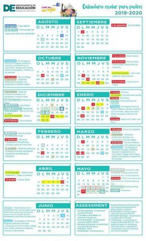 Educación anuncia calendario escolar 2019-2020